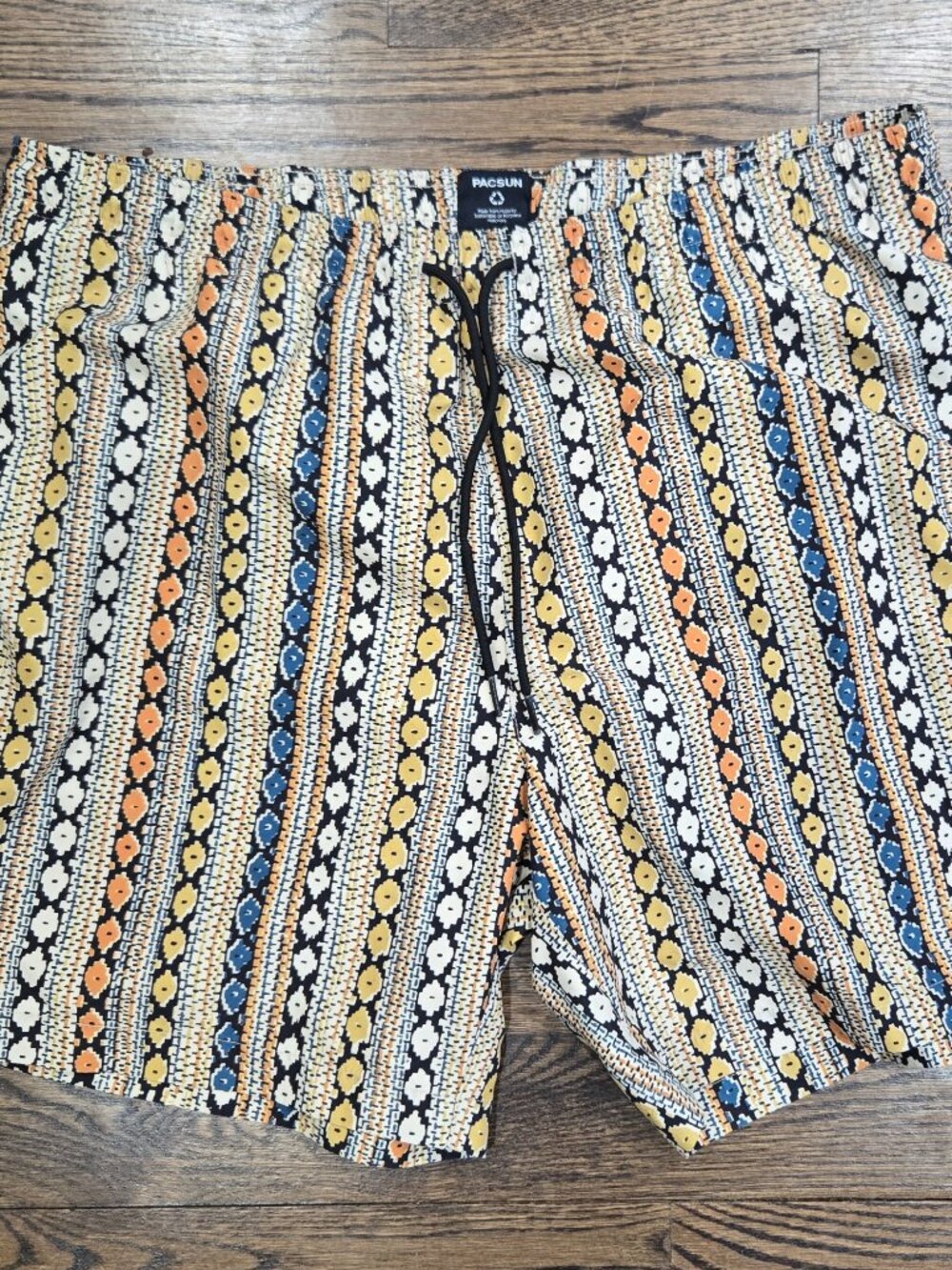 PacSun Men's Geometric Print Swim Trunks XL Multicolor